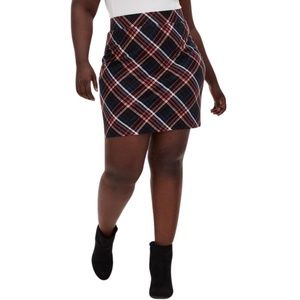 Torrid Studio Luxe Ponte Skirt Plaid Black 2X
